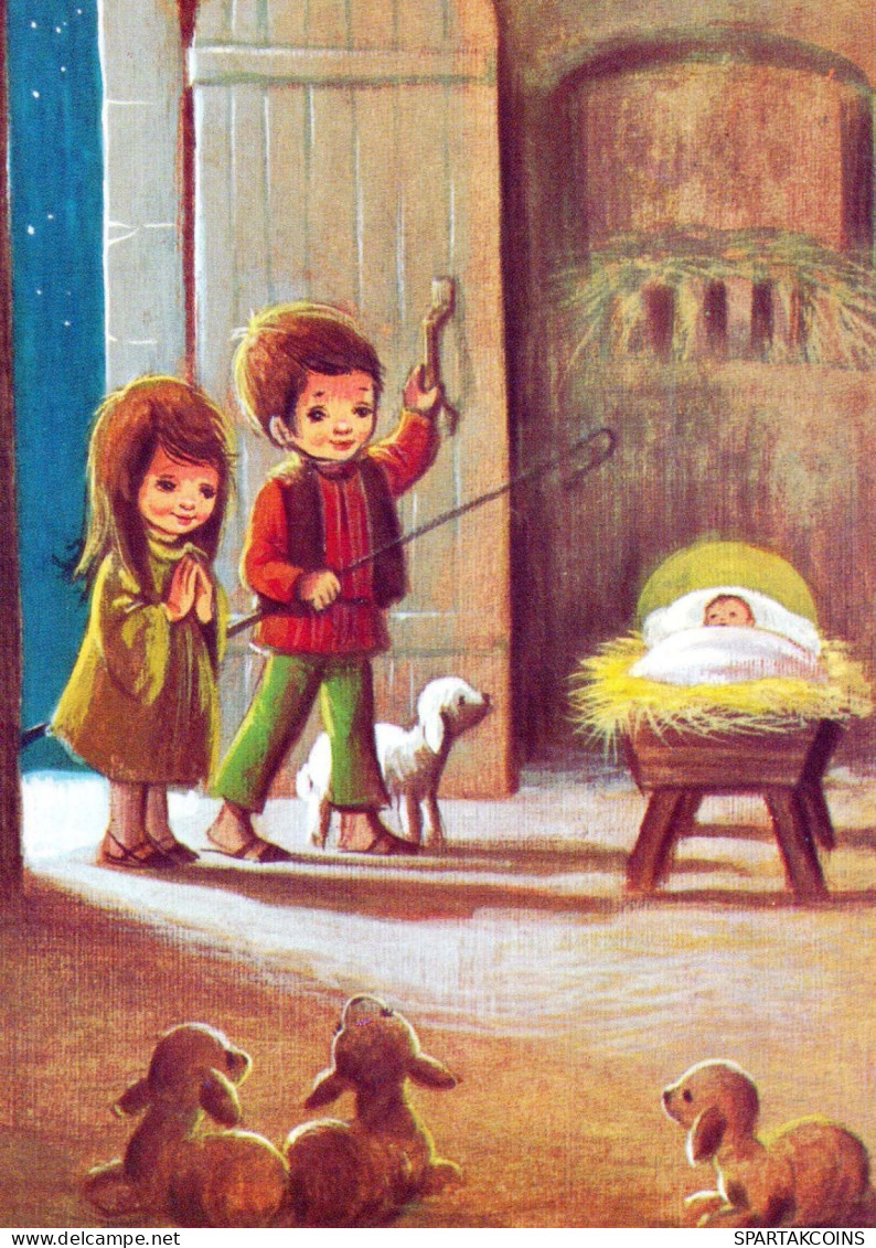 BAMBINO Scena Paesaggio Gesù Bambino Vintage Cartolina CPSM #PBB592.IT - Scènes & Paysages
