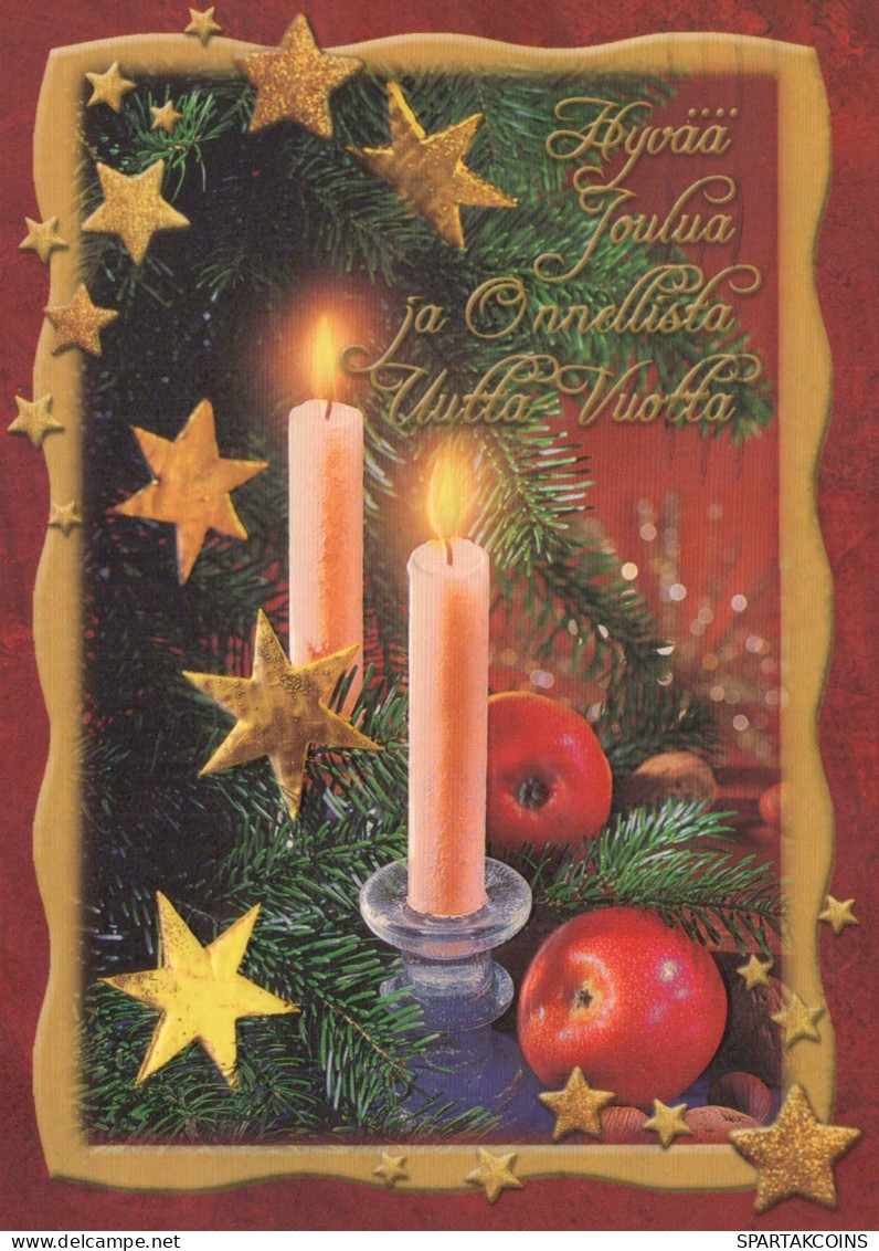 Buon Anno Natale CANDELA Vintage Cartolina CPSM #PAZ249.IT - Nouvel An