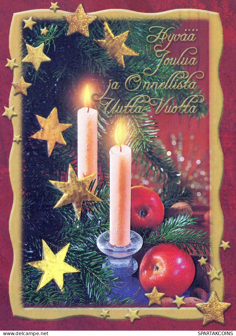 Buon Anno Natale CANDELA Vintage Cartolina CPSM #PAZ249.IT - Nouvel An