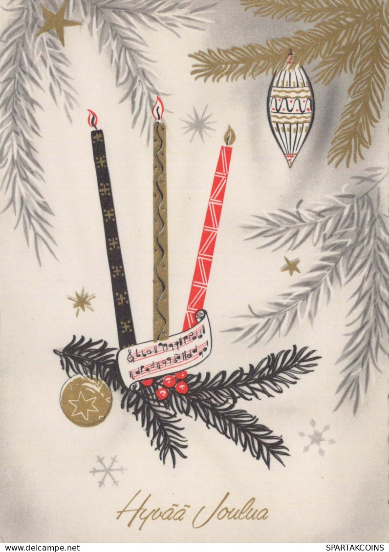 Buon Anno Natale CANDELA Vintage Cartolina CPSM #PAW134.IT - Anno Nuovo