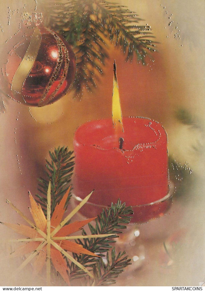 Buon Anno Natale CANDELA Vintage Cartolina CPSM #PAV527.IT - Neujahr