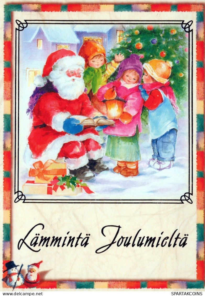 BABBO NATALE BAMBINO Natale Vintage Cartolina CPSM #PAK242.IT - Kerstman