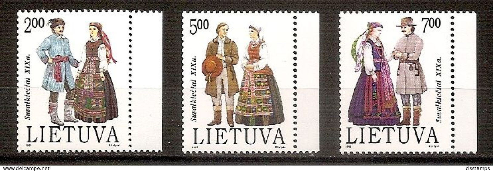 LITHUANIA 1992●Costumes Of Suvalkija●Mi 508-10●MNH - Litauen