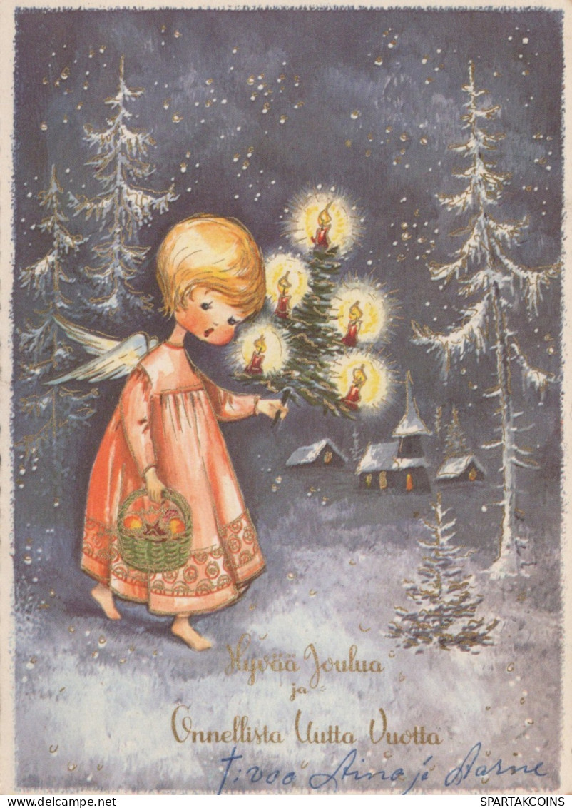 ANGELO Buon Anno Natale Vintage Cartolina CPSM #PAH145.IT - Anges