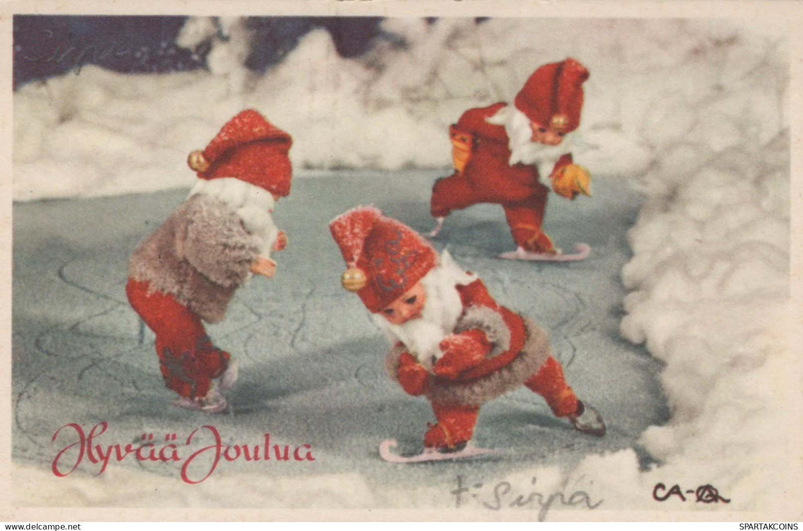 Feliz Año Navidad GNOMO Vintage Tarjeta Postal CPSMPF #PKD990.ES - Neujahr