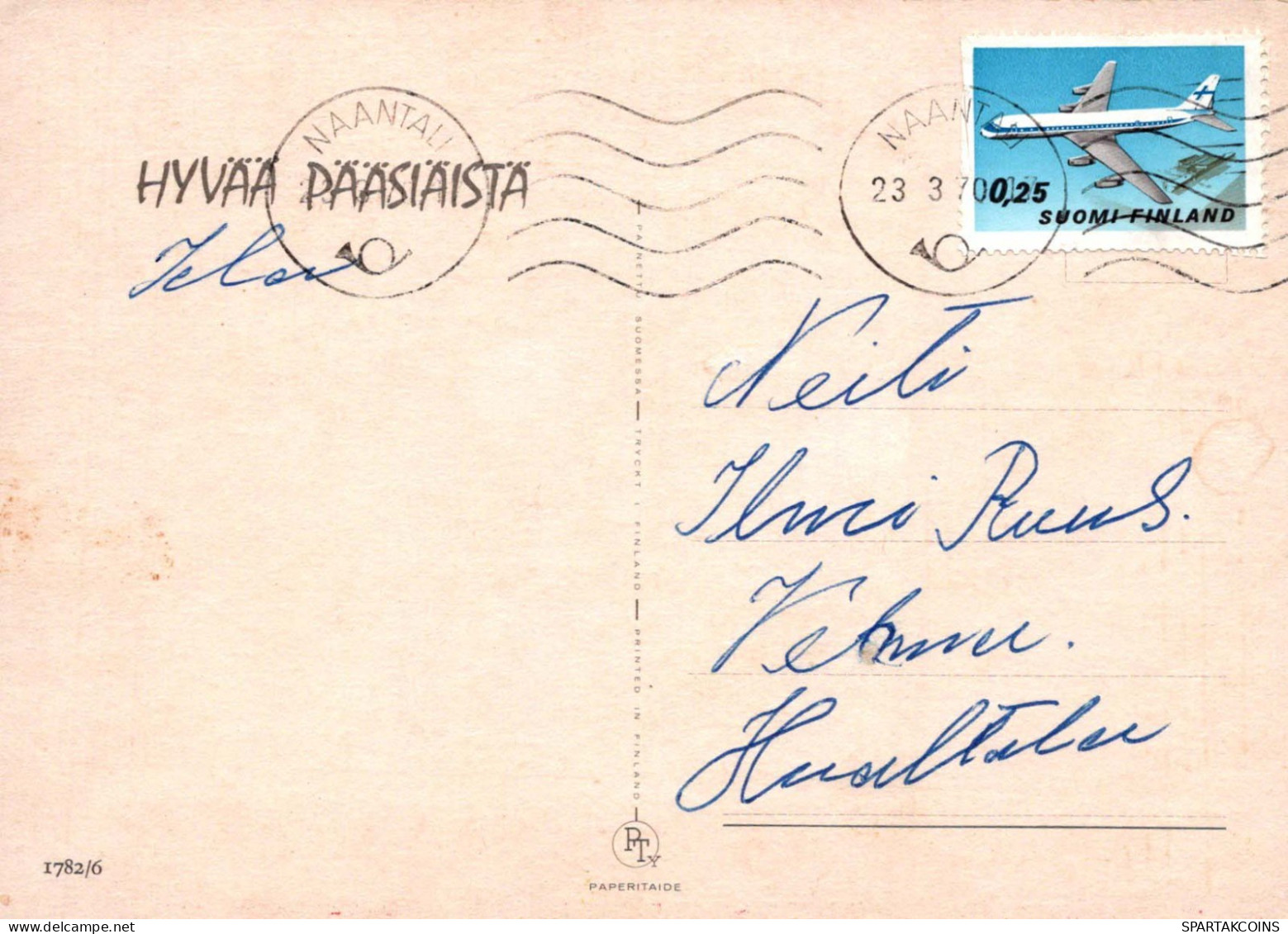 PASCUA POLLO HUEVO Vintage Tarjeta Postal CPSM #PBP061.ES - Pâques