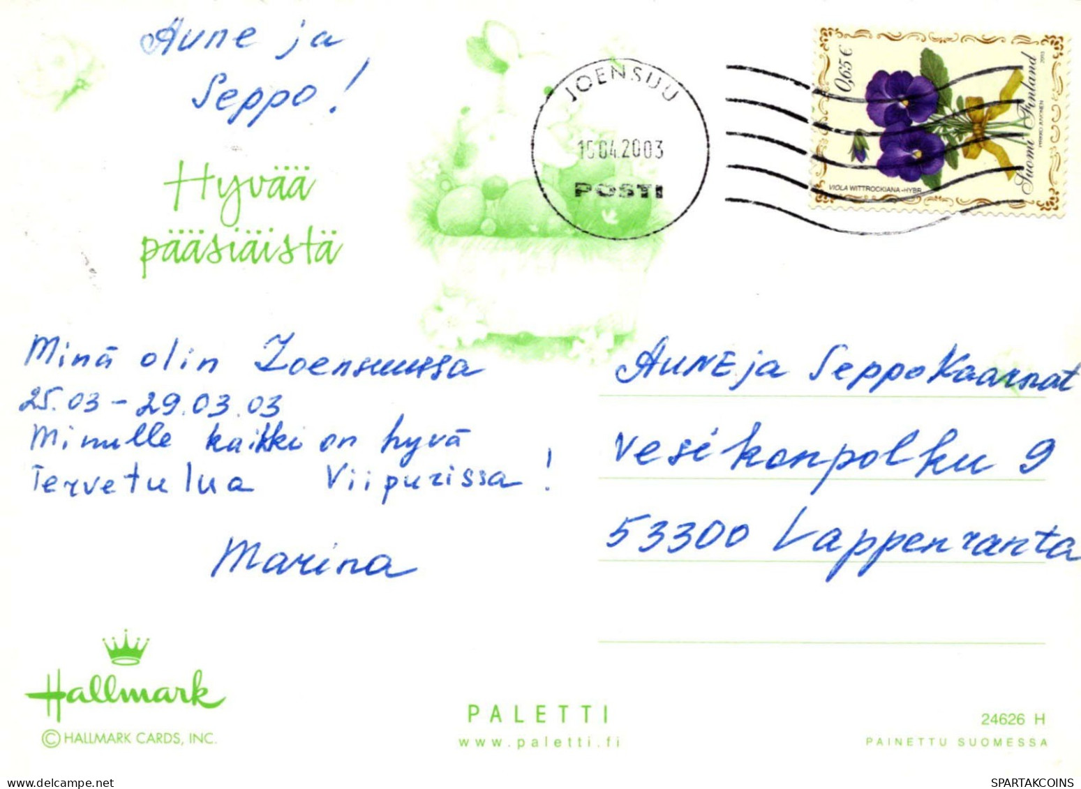 PASCUA CONEJO HUEVO Vintage Tarjeta Postal CPSM #PBO493.ES - Pâques