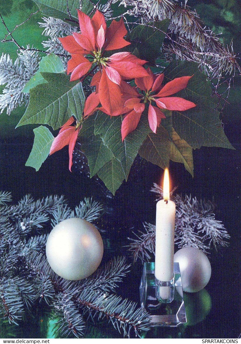 Feliz Año Navidad VELA Vintage Tarjeta Postal CPSM #PBN866.ES - Neujahr