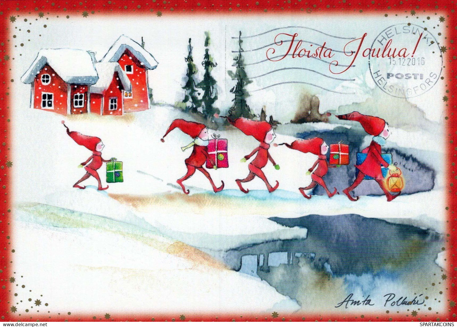 Feliz Año Navidad GNOMO Vintage Tarjeta Postal CPSM #PBM148.ES - Anno Nuovo