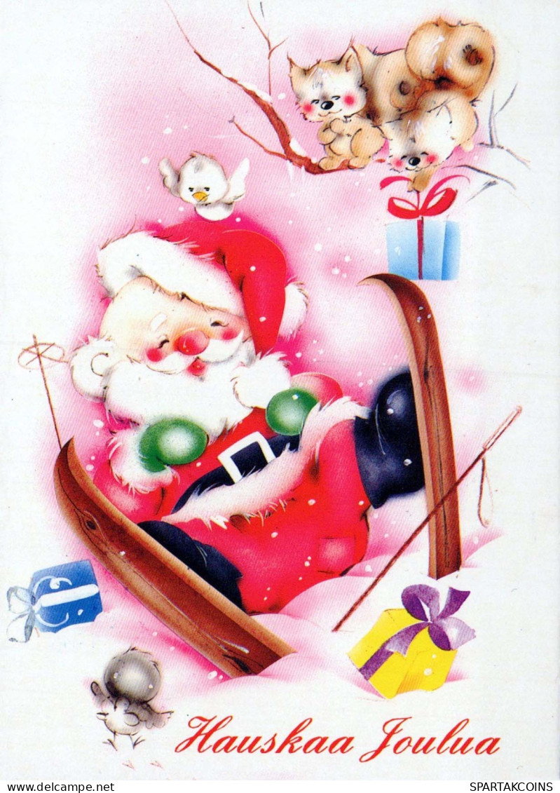 PAPÁ NOEL Feliz Año Navidad Vintage Tarjeta Postal CPSM #PBL378.ES - Santa Claus
