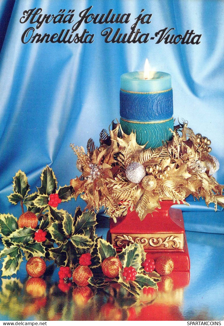 Feliz Año Navidad VELA Vintage Tarjeta Postal CPSM #PBA124.ES - Anno Nuovo