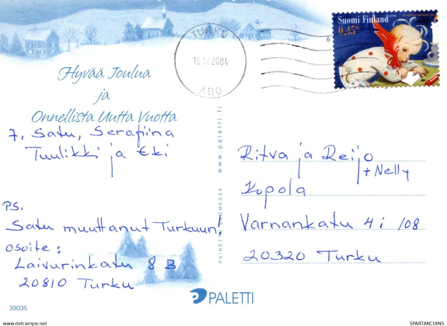 Feliz Año Navidad NIÑOS Vintage Tarjeta Postal CPSM #PAY844.ES - New Year