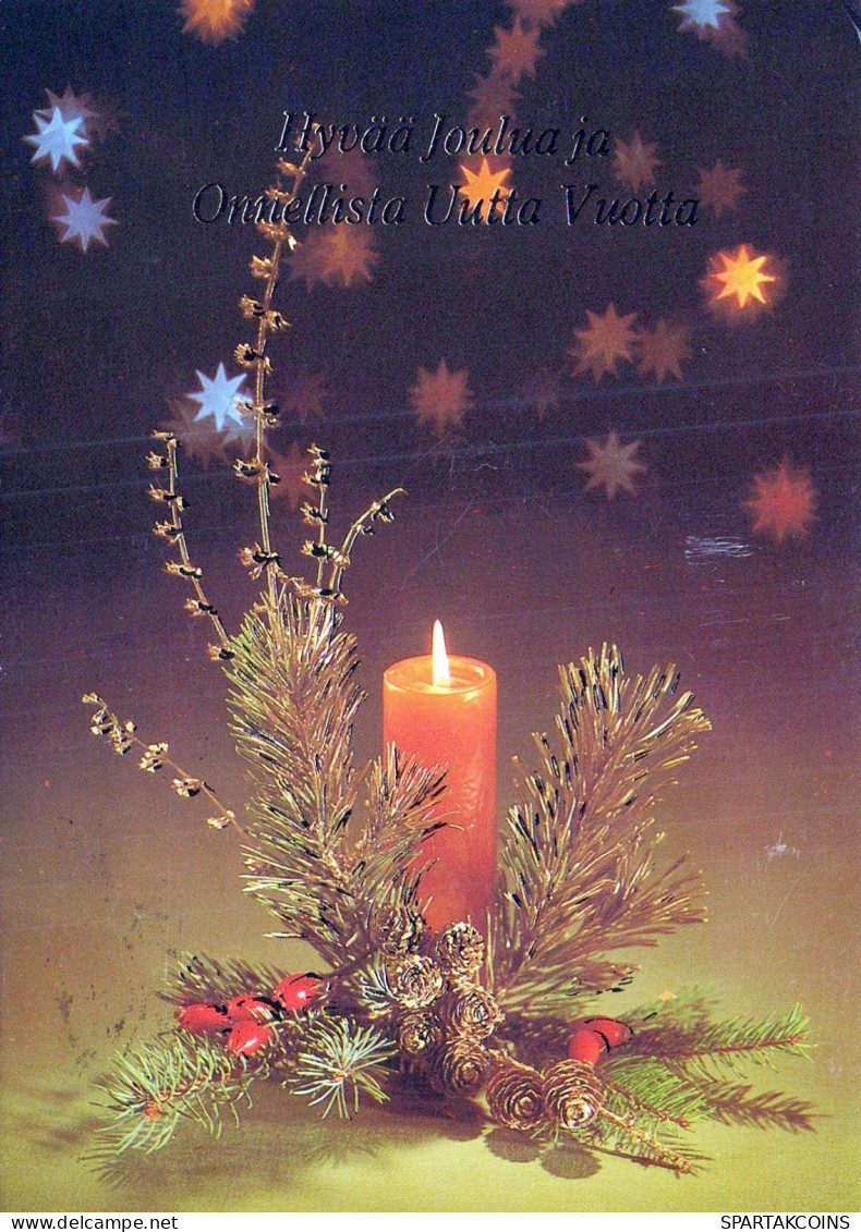 Feliz Año Navidad VELA Vintage Tarjeta Postal CPSM #PAV524.ES - New Year