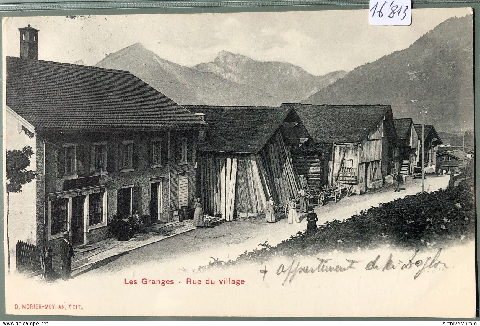 Les Granges Sur Château-d'Œx (Vaud) - Rue Et épicerie Du Village Vers 1904 (16'813) - Château-d'Œx