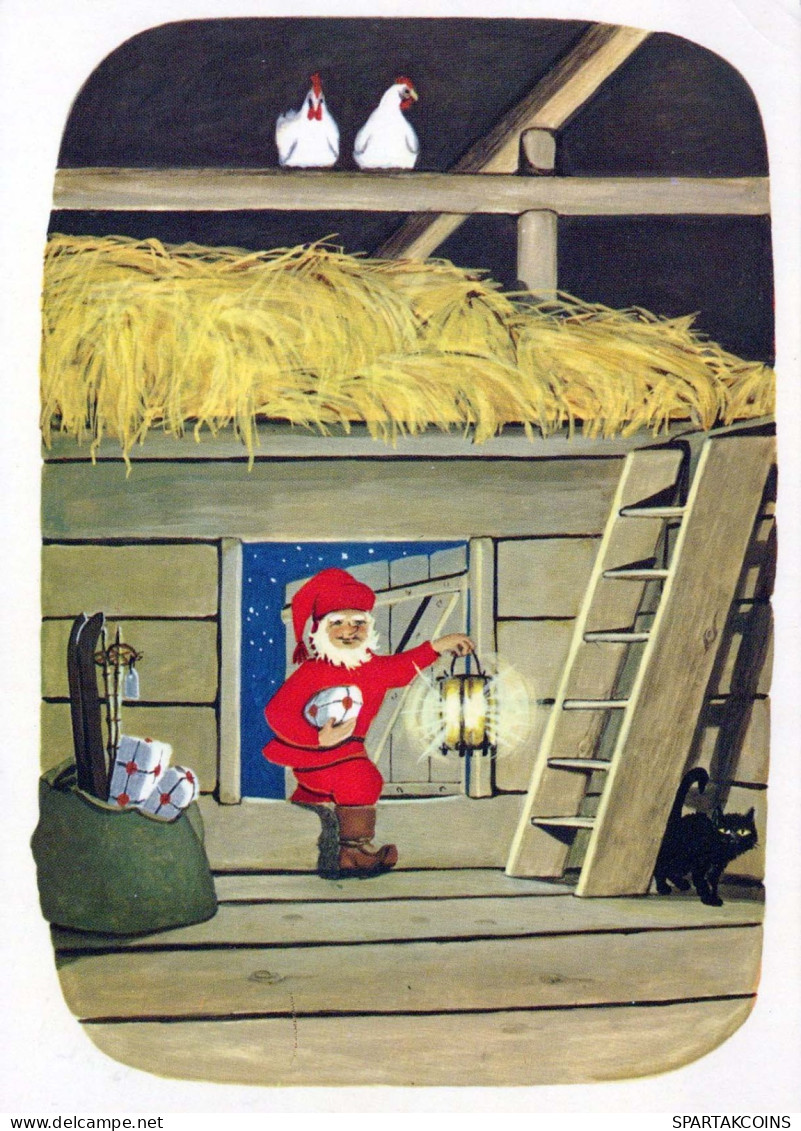 PAPÁ NOEL Feliz Año Navidad Vintage Tarjeta Postal CPSM #PAU554.ES - Santa Claus