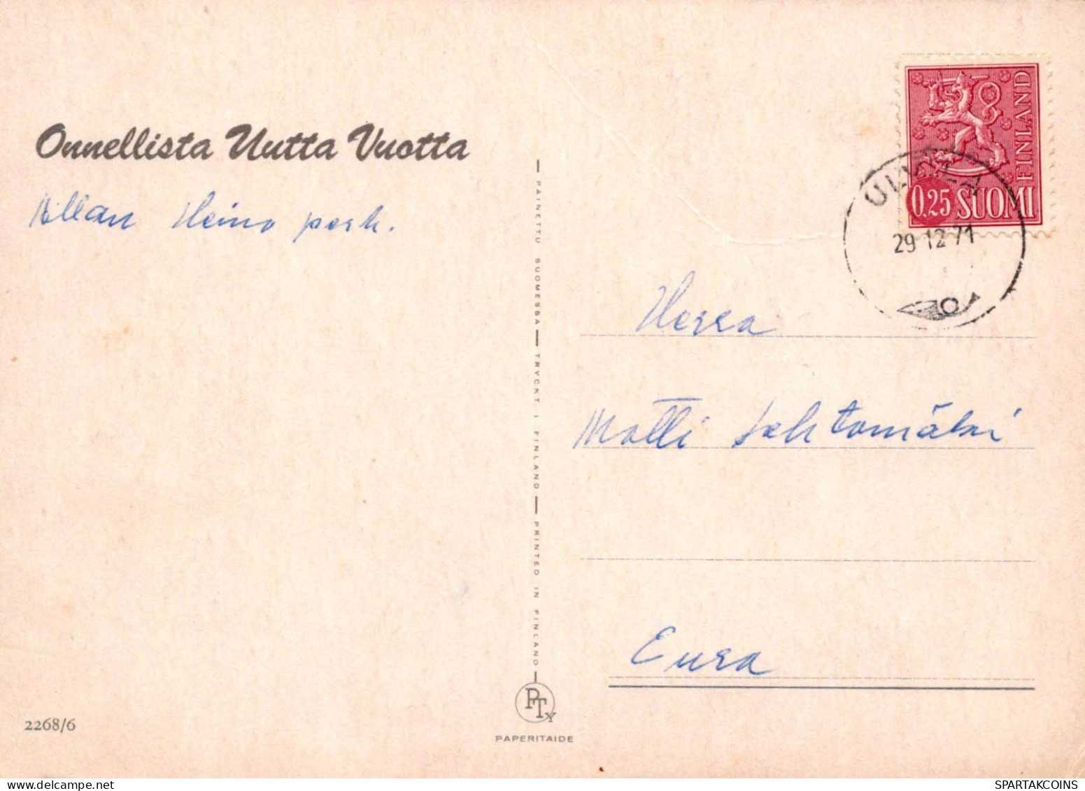 Feliz Año Navidad RELOJ DE MESA Vintage Tarjeta Postal CPSM #PAT769.ES - Neujahr