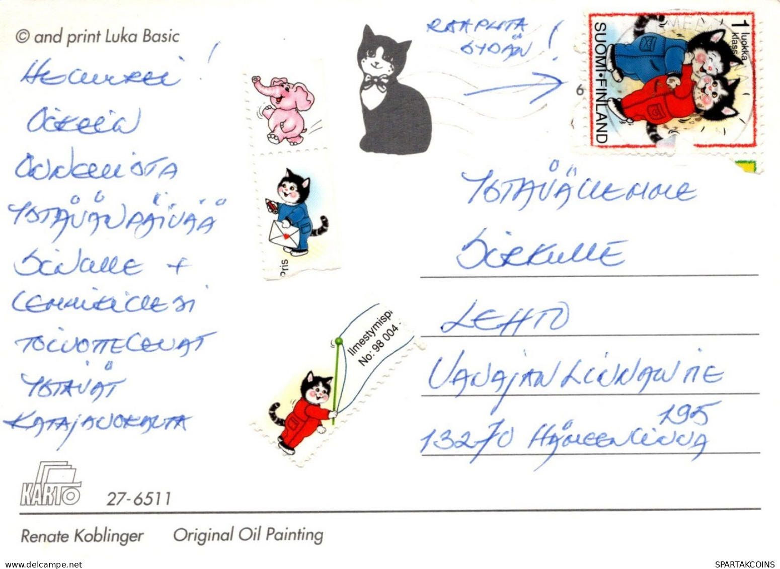 GATO GATITO Animales Vintage Tarjeta Postal CPSM #PAM630.ES - Chats