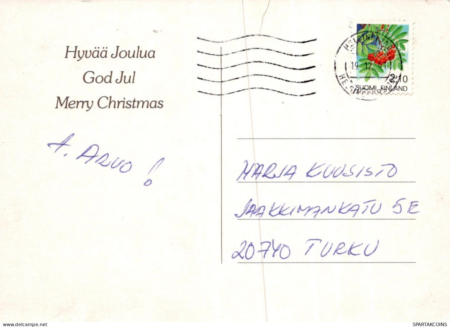PAPÁ NOEL NAVIDAD Fiesta Vintage Tarjeta Postal CPSM #PAK932.ES - Kerstman