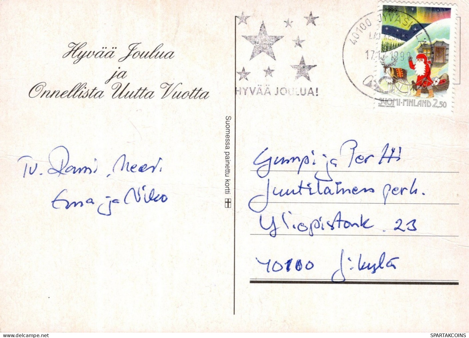 PAPÁ NOEL NAVIDAD Fiesta Vintage Tarjeta Postal CPSM #PAJ750.ES - Santa Claus