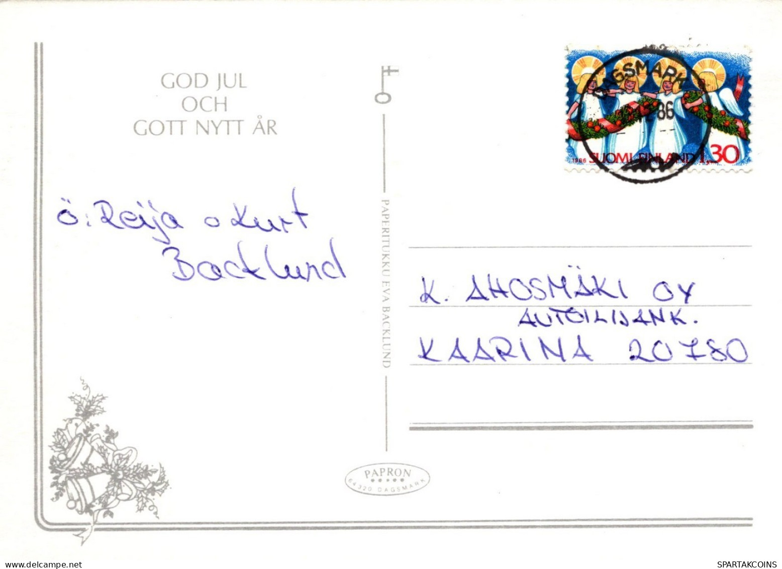 ÁNGEL NAVIDAD Vintage Tarjeta Postal CPSM #PAH959.ES - Anges