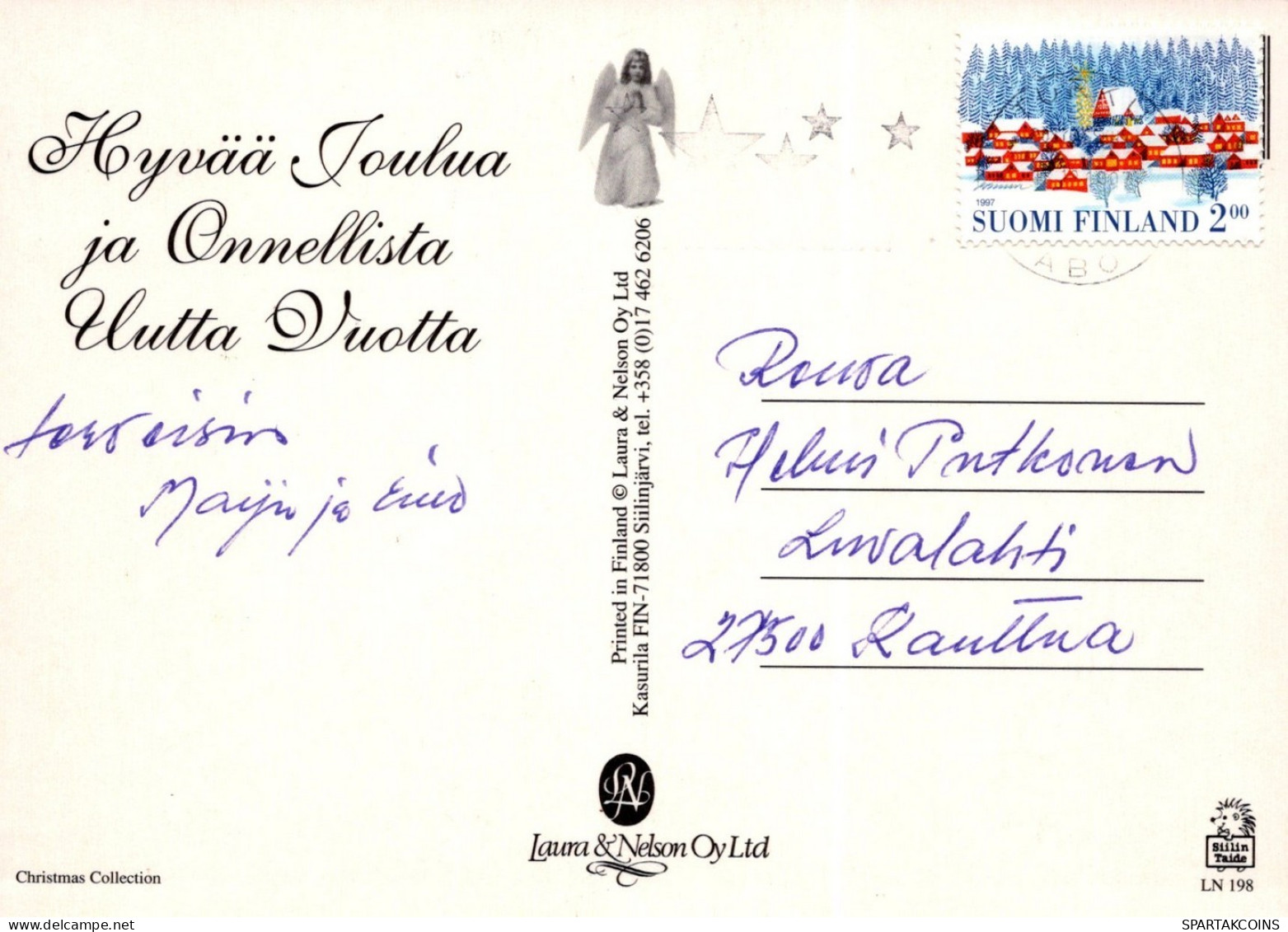 ÁNGEL NAVIDAD Vintage Tarjeta Postal CPSM #PAH588.ES - Anges