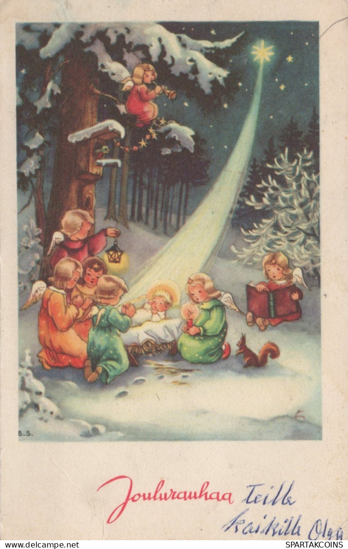 ÁNGEL NAVIDAD Vintage Tarjeta Postal CPSMPF #PAG766.ES - Anges