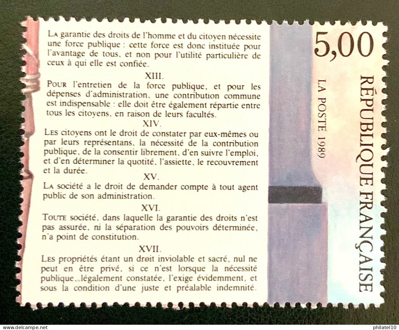 1989 FRANCE N 2599 BICENTENAIRE DE LA RÉVOLUTION ET DÉCLARATION DES DROITS DE L’HOMME - ARTICLE XII A XVII - NEUF** - Unused Stamps