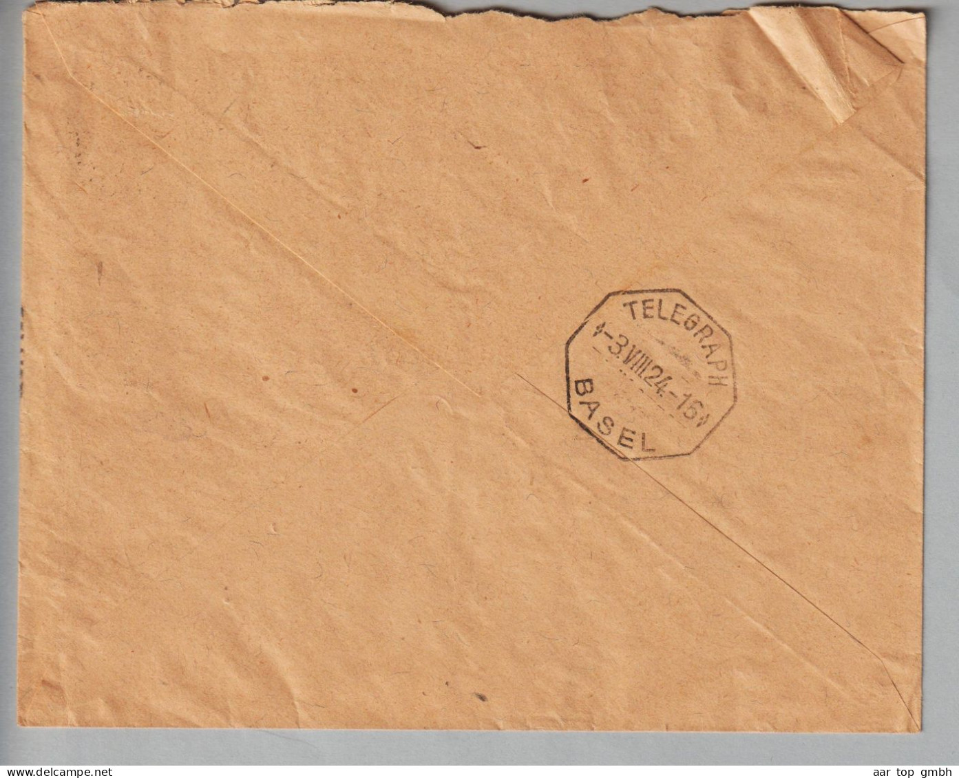 Schweiz Helvetia Mit Schwert 1924-08-03 Basel Orts-Expressbrief  40Rp. + 2x20Rp. - Lettres & Documents