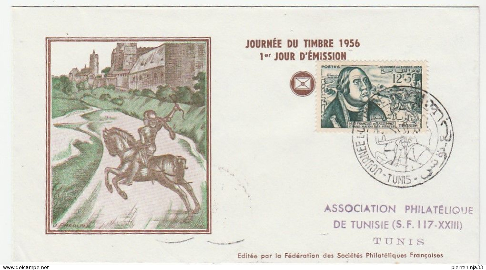 Lettre Journée Du Timbre 1956, Tunis - Covers & Documents
