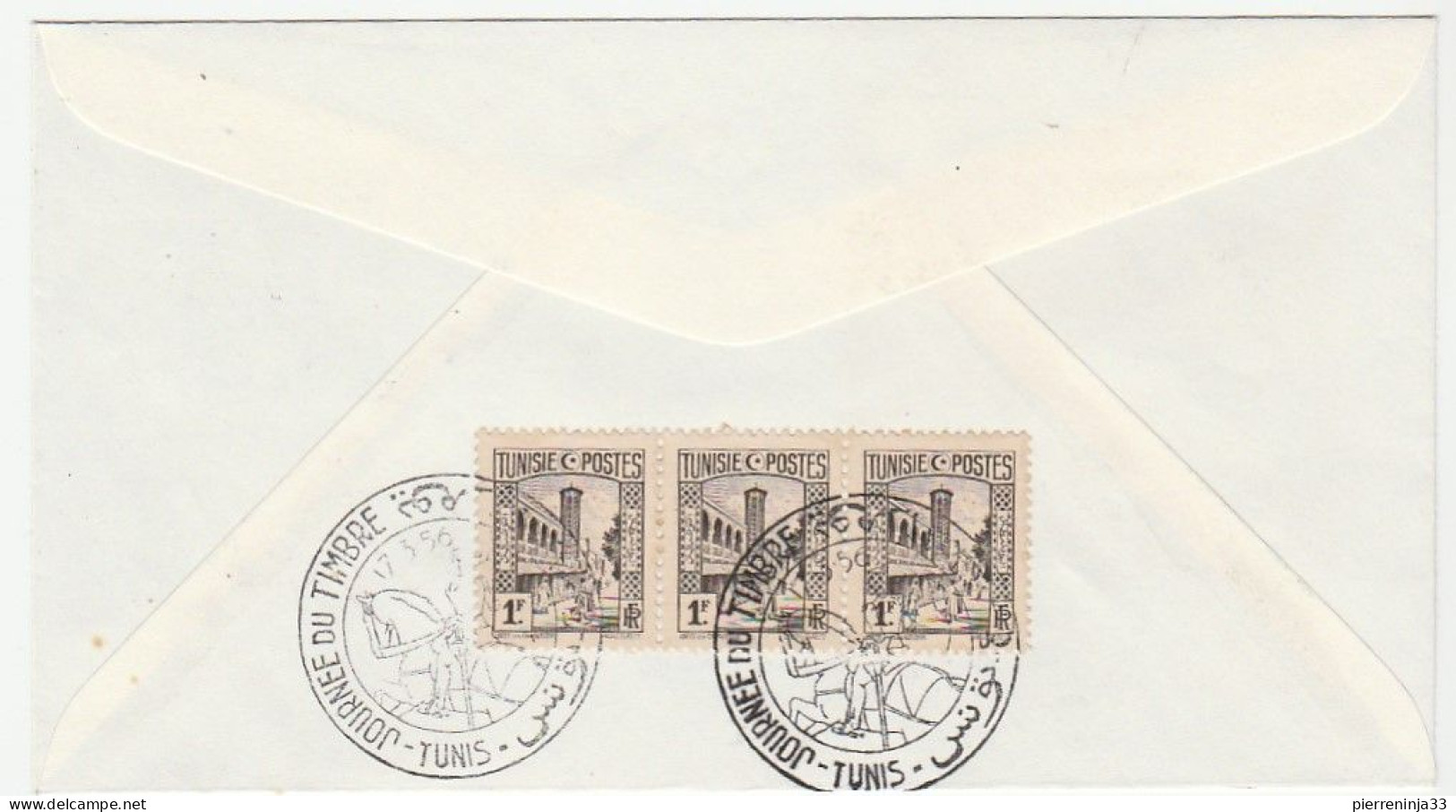 Lettre Journée Du Timbre 1956, Tunis - Storia Postale