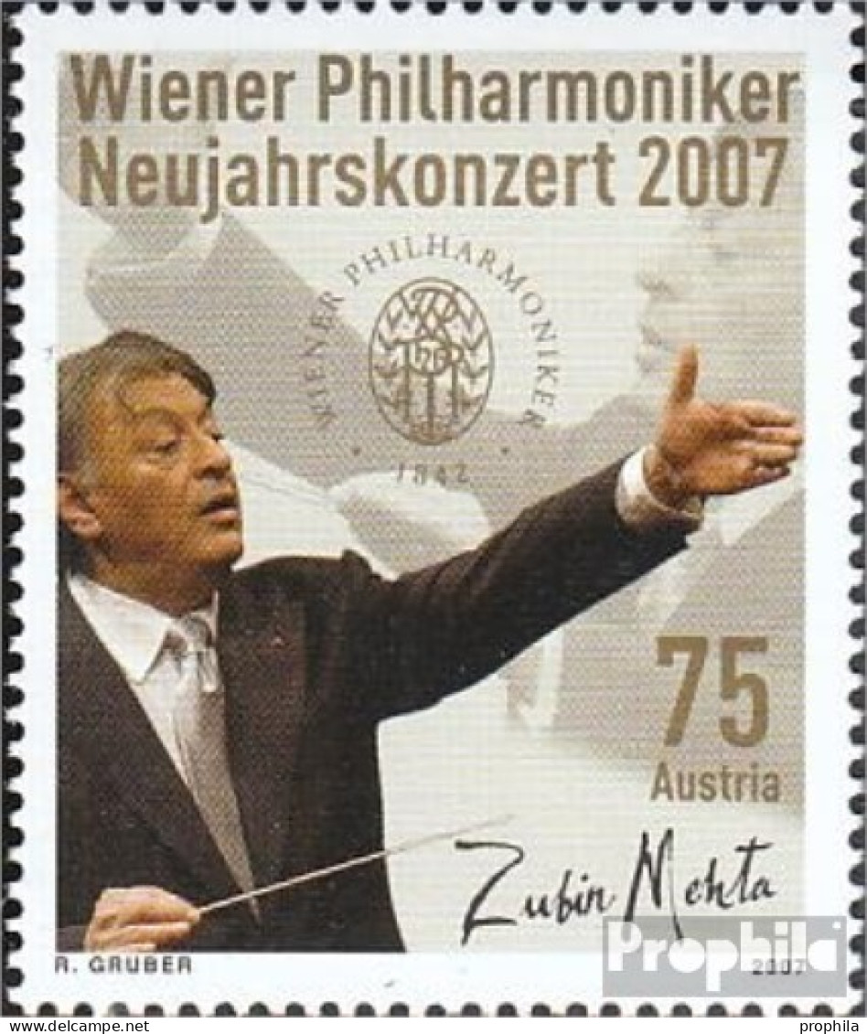 Österreich 2630 (kompl.Ausg.) Postfrisch 2007 Neujahrskonzert - Zubin Mehta - Nuevos