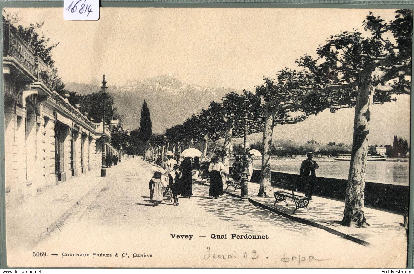Vevey (Vaud) - Quai Perdonnet Vers 1903, Avec Promeneurs De Tous Les âges (16'814) - Vevey