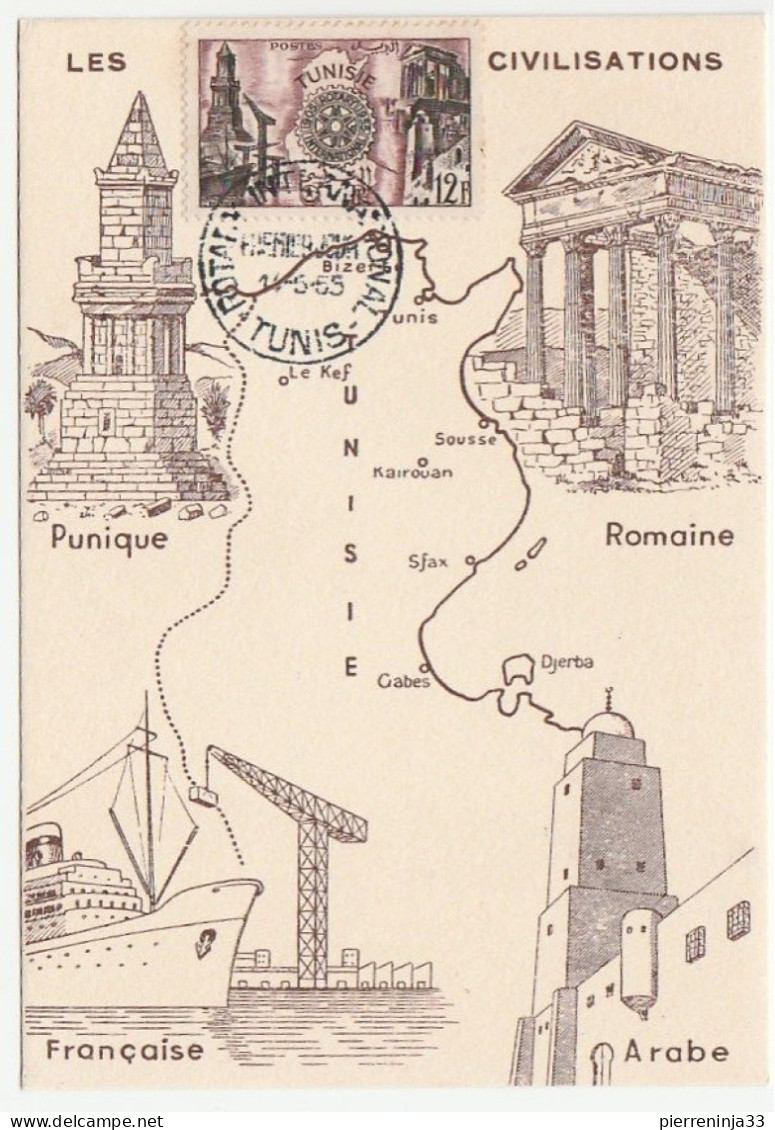 Carte Illustrée Rotary International, Tunis, 1955 - Cartas & Documentos