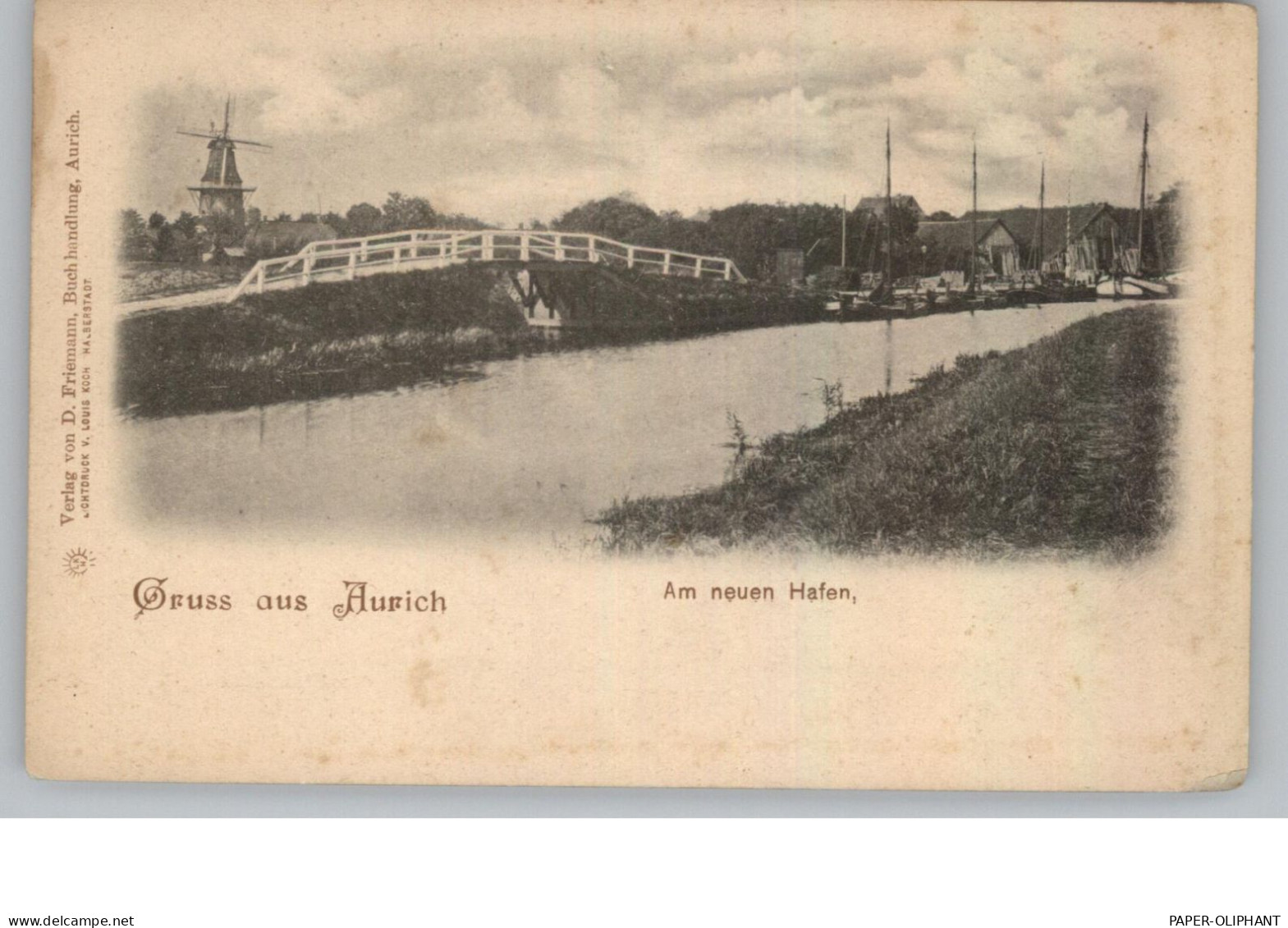 2960 AURICH, Am Neuen Hafen, Verlag Friemann, Ca. 1905 - Aurich