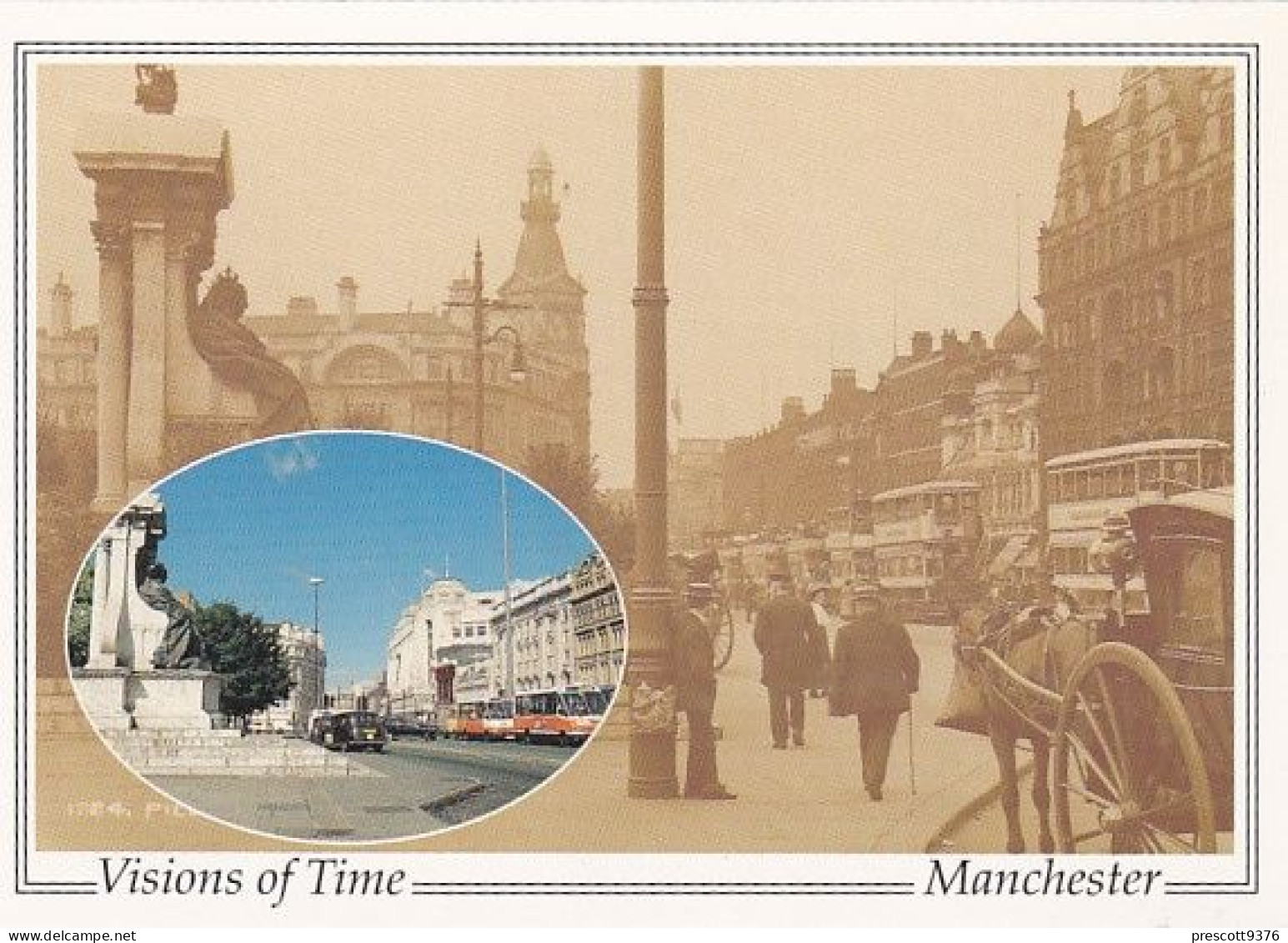 Visions Of Time, Market Street Manchester - Lancashire - Unused Postcard - Lan3 - Manchester
