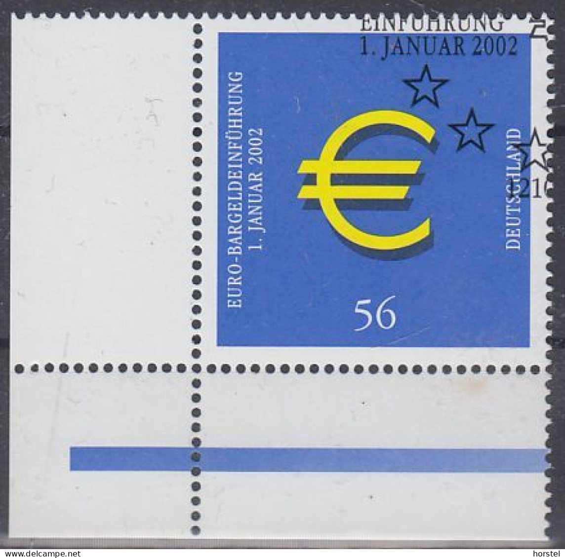Deutschland Mi.Nr.2234 Einführung Des Euro 1.1.2002 ( Eckstück) - Gebraucht