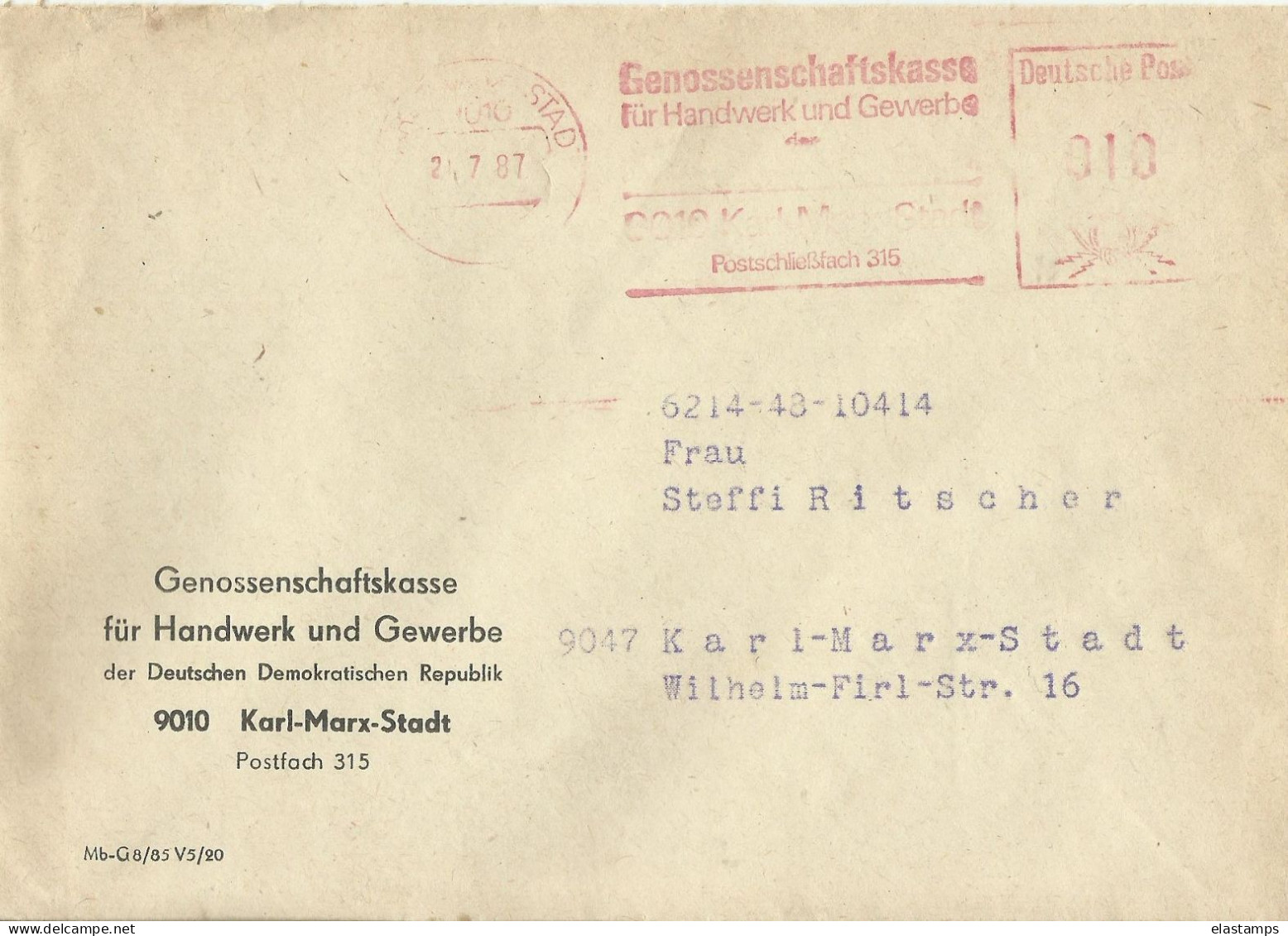 DDR1987CV - Lettres & Documents