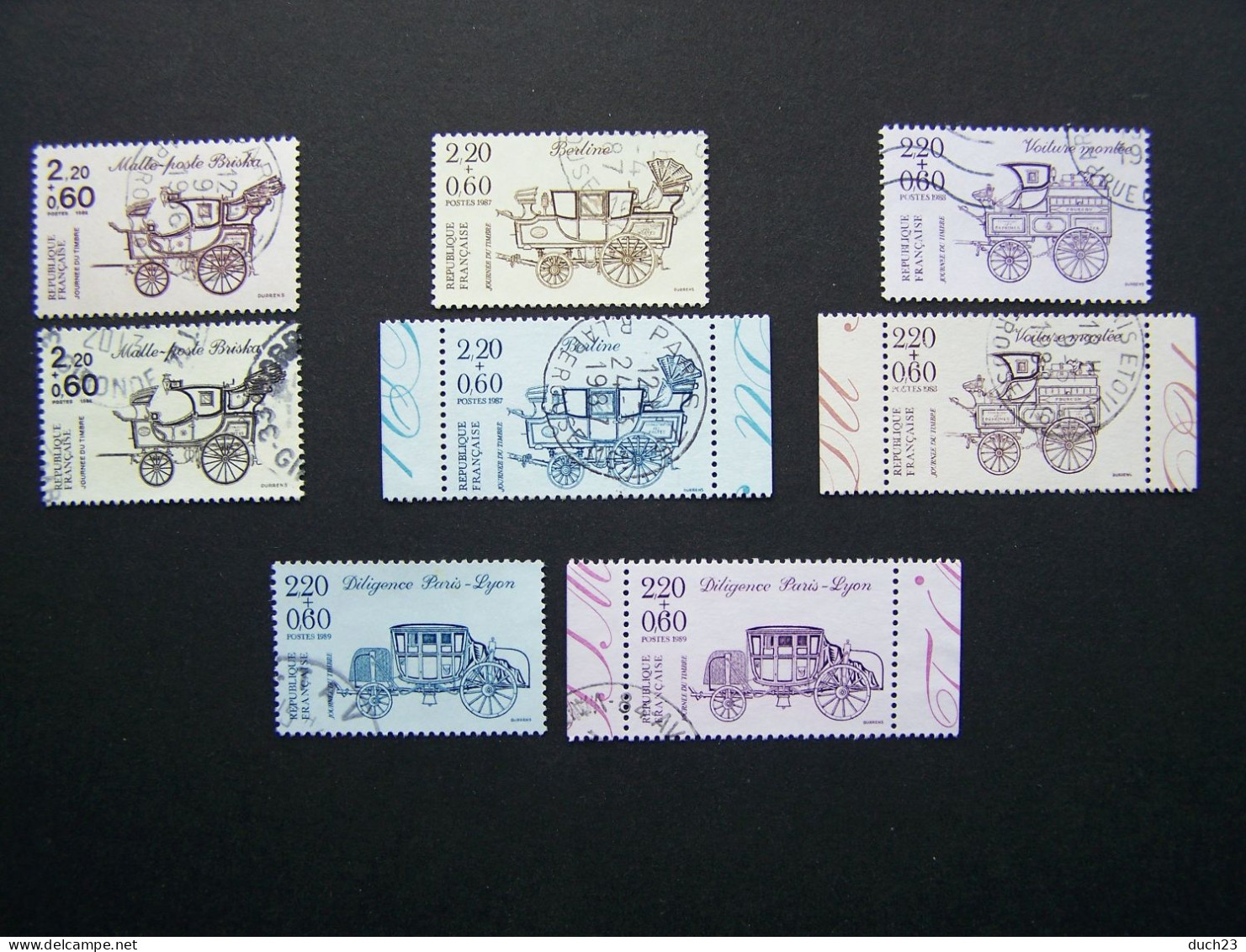 OBLITERE N°2410-2411-2468-2469-2525-2526-2577-2578 JOURNEE DU TIMBRE DE 1986 à 1989 COMPLET FEUILLE + CARNET REF:GR - Used Stamps