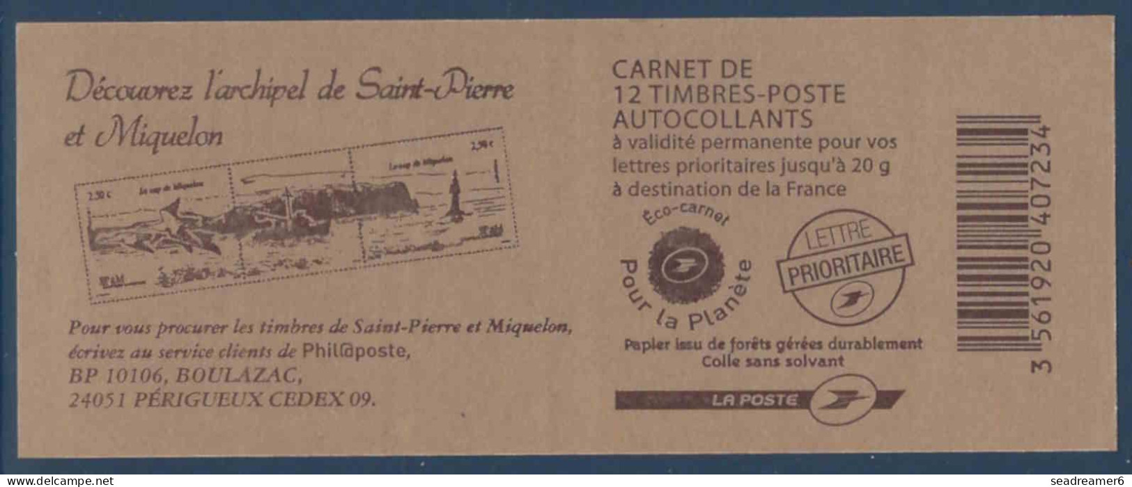 Carnet BEAUJARD TVP " DECOUVREZ L'ARCHIPEL DE ST PIERRE & MIQUELON " N°590a-C5 Carré Noir TTB - Modernes : 1959-...