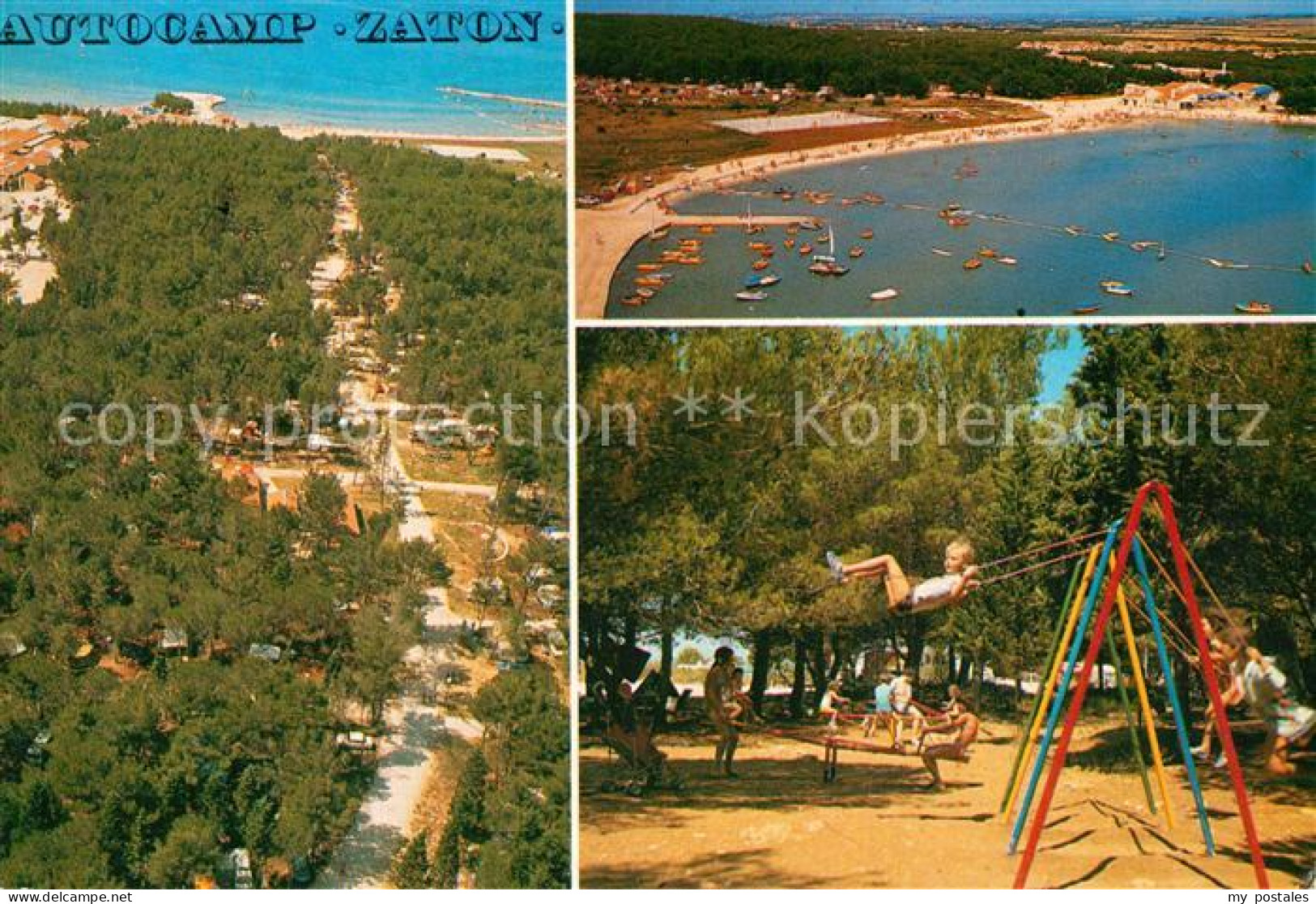 73611620 Zaton Fliegeraufnahme JTP Turisthotel Autocamp Zaton Spielplatz  - Croatia