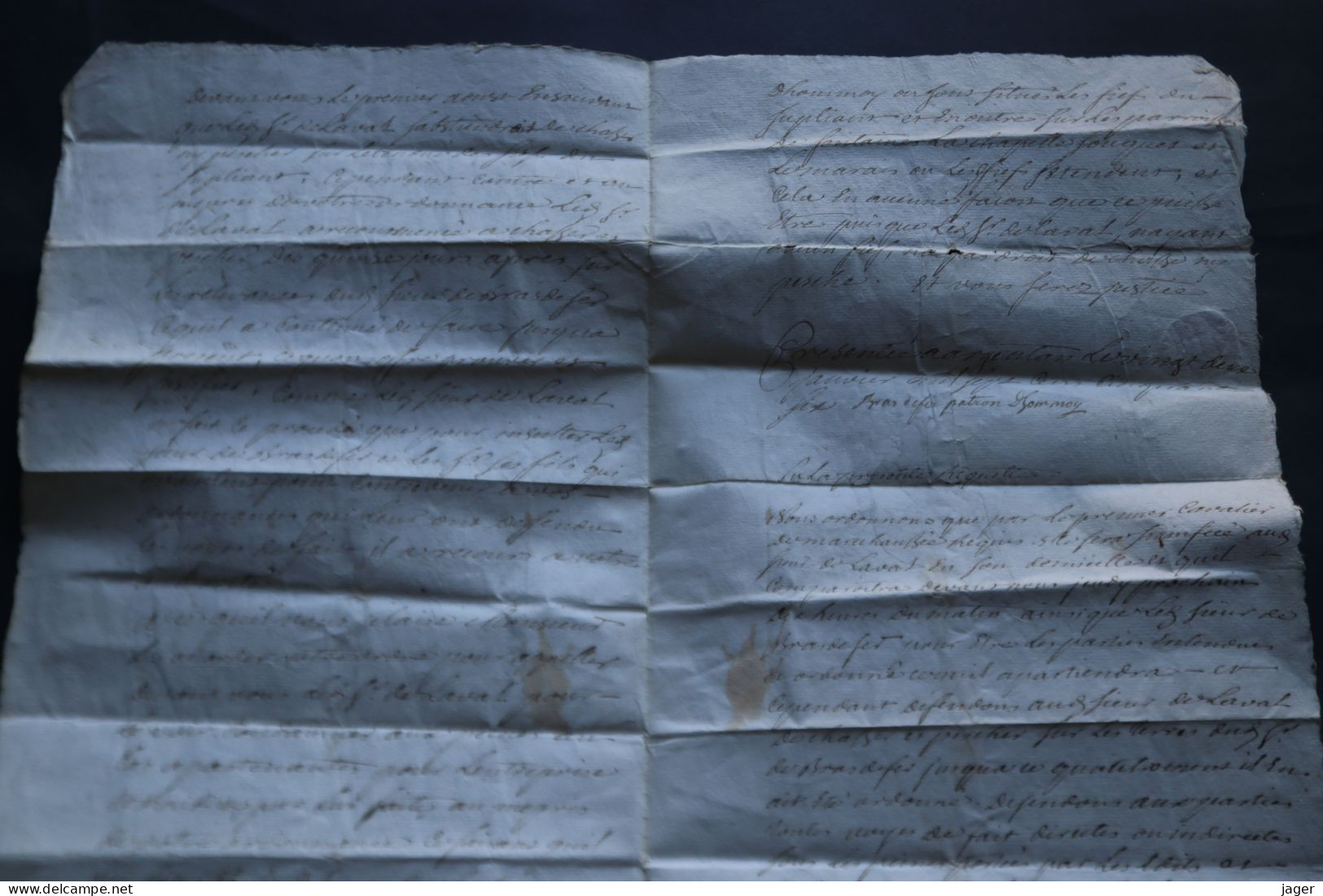 1750 Maréchaussée De France  Département D'Argentan  Chasse Pêche  Cachet Autographe - Documentos Históricos