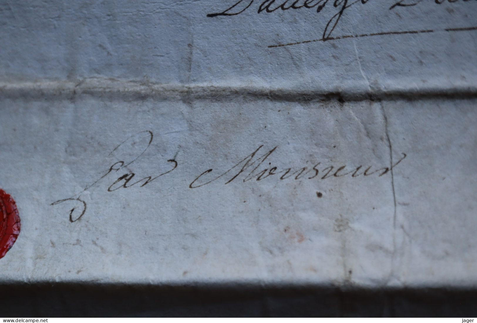 1750 Maréchaussée de France  département d'Argentan  Chasse pêche  cachet autographe