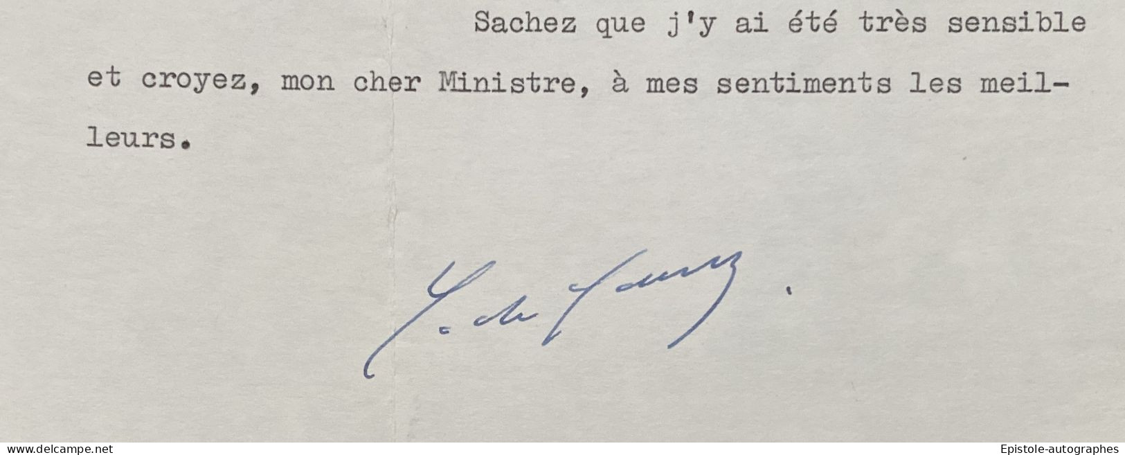 Général De GAULLE – Lettre Signée – Remerciements - 1964 - Personnages Historiques