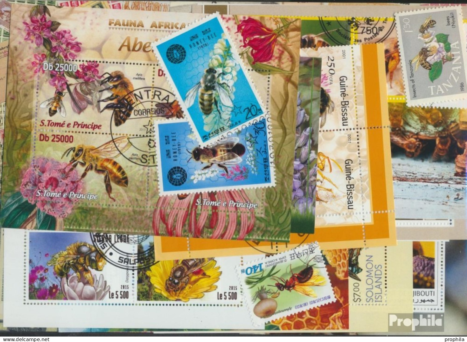 Motive Briefmarken-50 Verschiedene Bienen Marken - Bienen