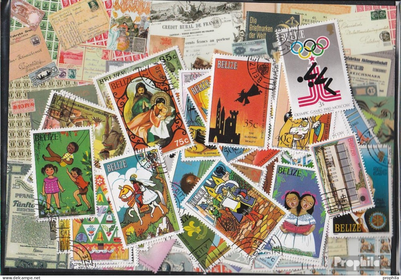 Belize Briefmarken-100 Verschiedene Marken - Kilowaar - Munten