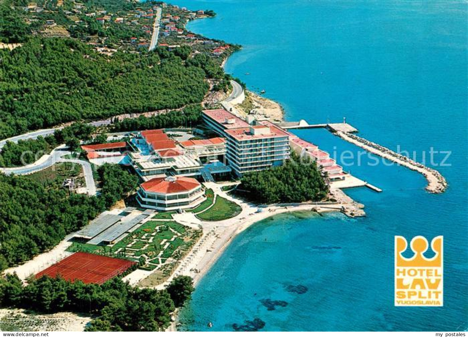 73611281 Split Spalato Hotel LAV Fliegeraufnahme Mit Strand Split Spalato - Croatie