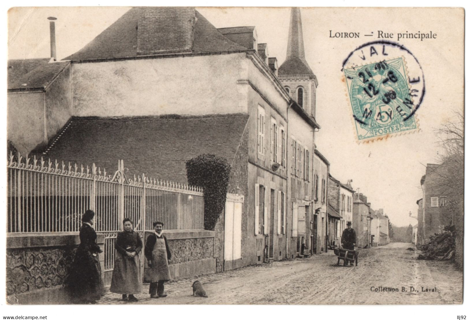 CPA 53 - LOIRON (Mayenne) - Rue Principale (animée) - Coll. B. D. - Sonstige & Ohne Zuordnung