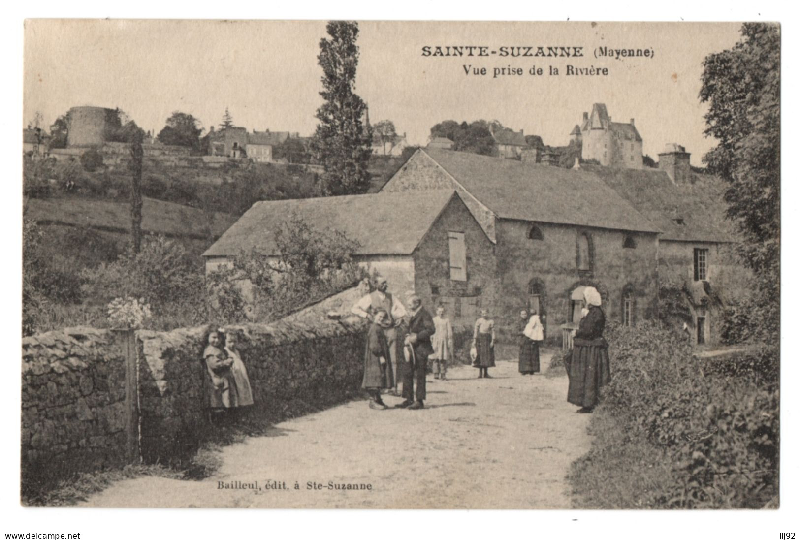 CPA 53 - SAINTE SUZANNE (Mayenne) - Vue Prise De La Rivière (animée) - Ed. Bailleul - Sainte Suzanne