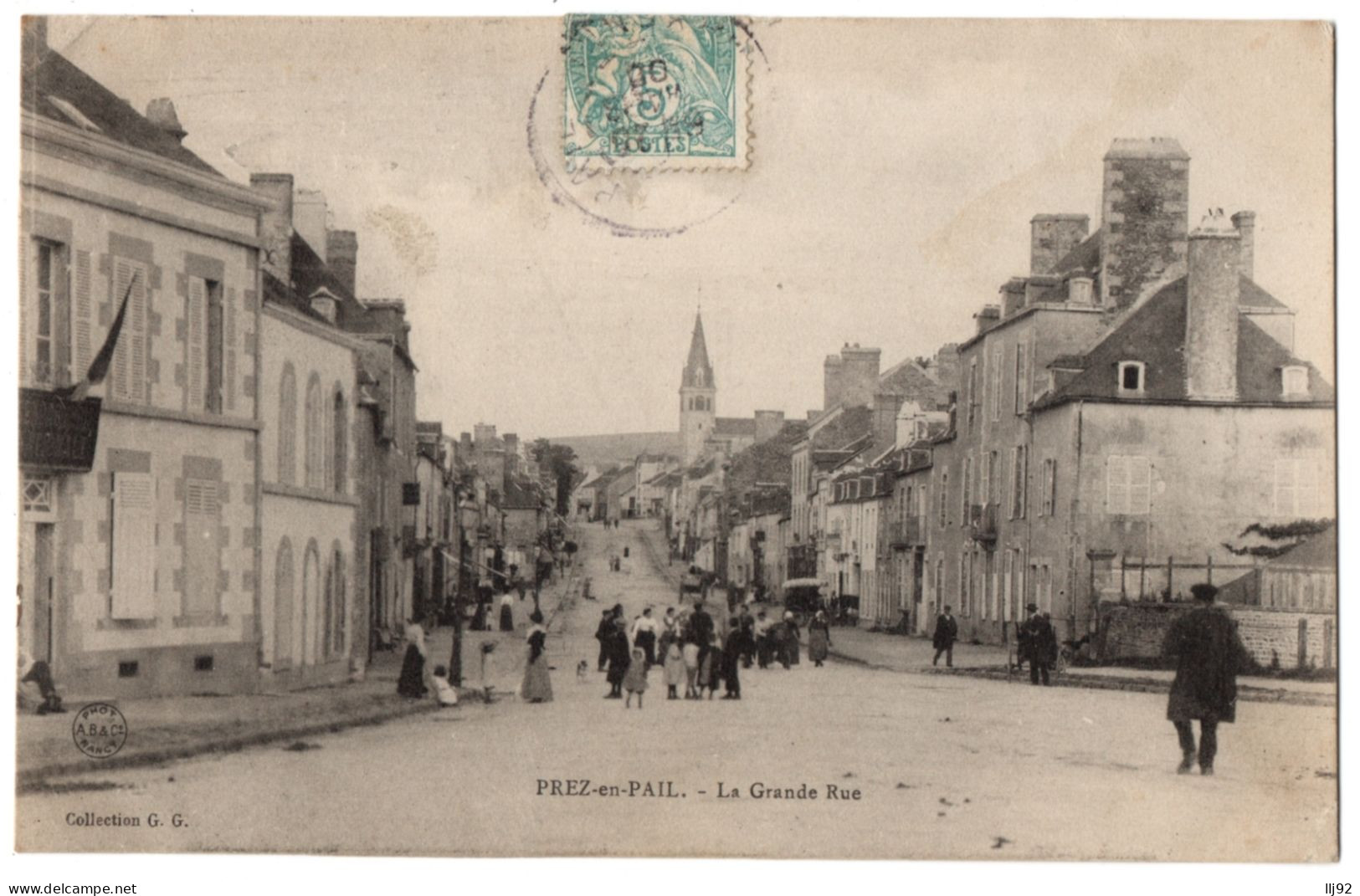 CPA 53 - PRE-EN-PAIL (Mayenne) - La Grande Rue (Prez En Pail) - Coll. G.G. - Pre En Pail