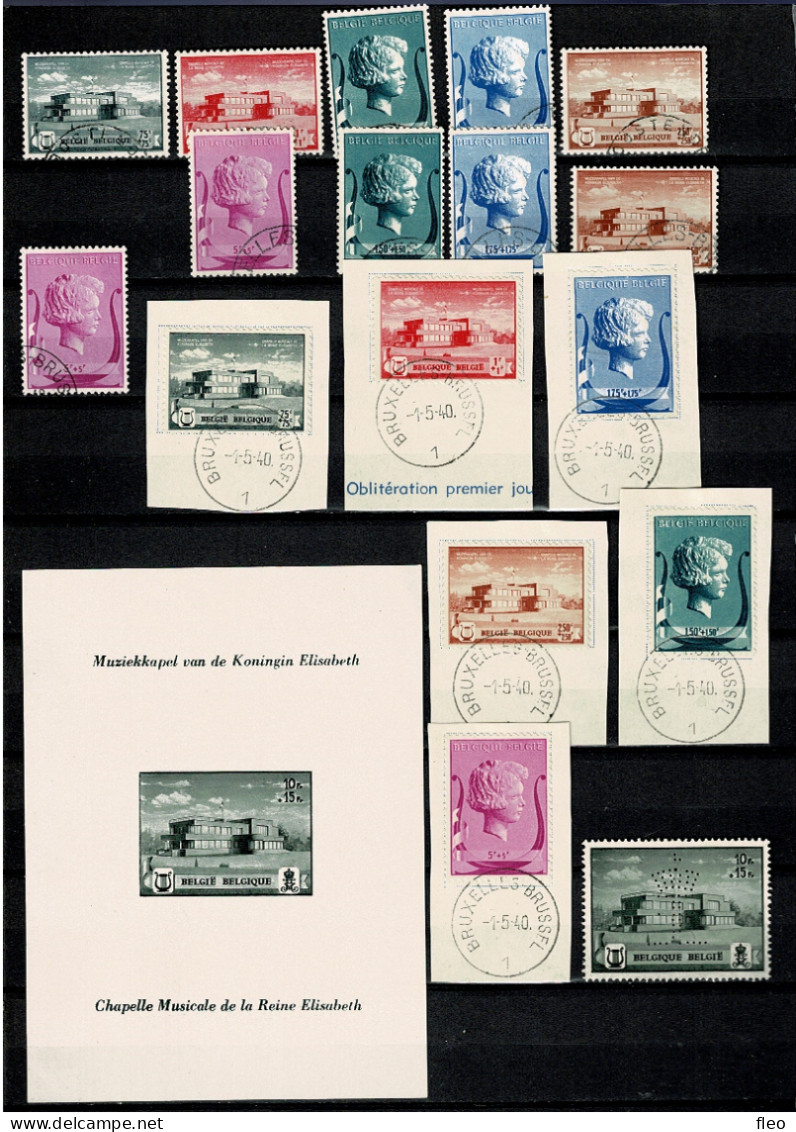 1940/41 532/537° & Serie Met 1édag Stempel Op Fragment , BL14** & PR45** : Muziekkapel - Gebraucht
